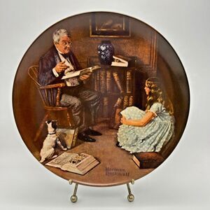 KNOWLES Norman Rockwell 1984 "The Storyteller" 8.5" Collectors Plate w/Box & COA